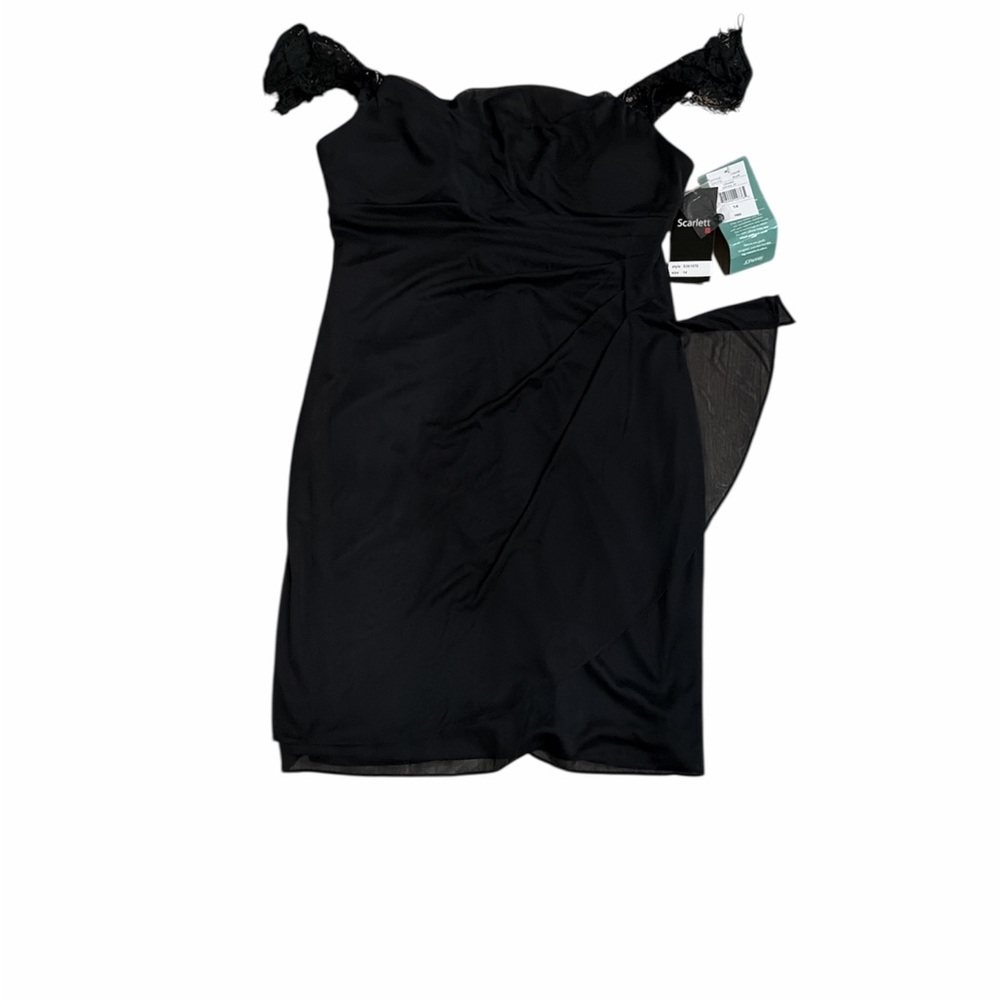 Scarlett Black Lace-Trim Mini Dress